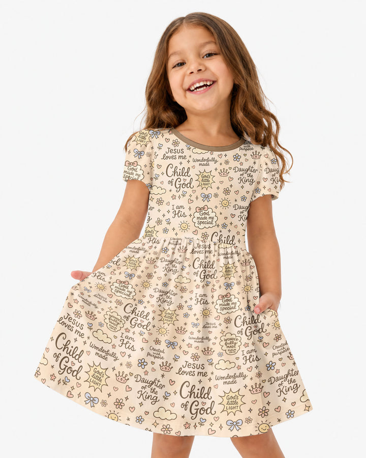 Child Of God Jesus Loves Me Bamboo Twirl Dress