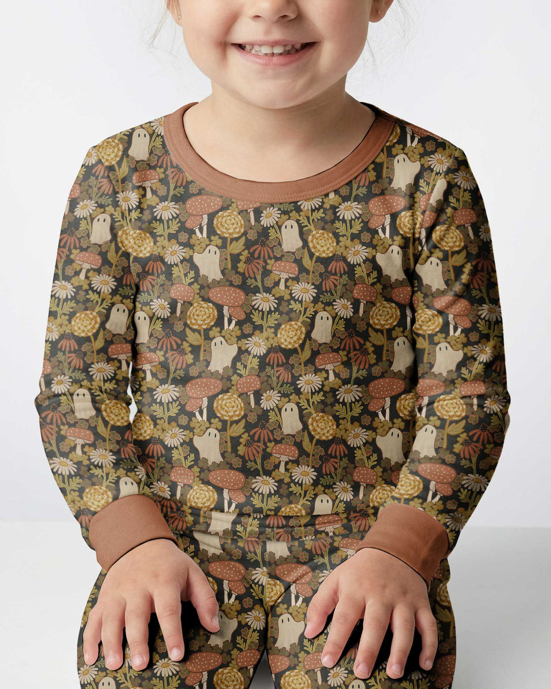 Ghost Garden Dark Autumn Bamboo Two Piece Long Sleeve Pajama Set