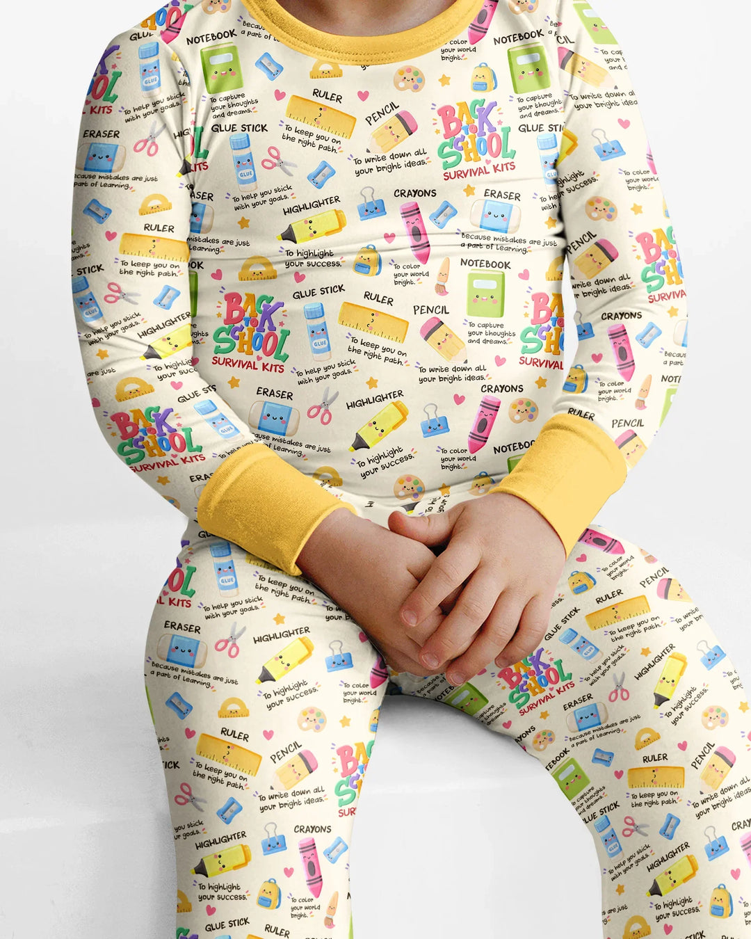 Back To School Survival Kit Bamboo Two Piece Long Sleeve Pajama Set
