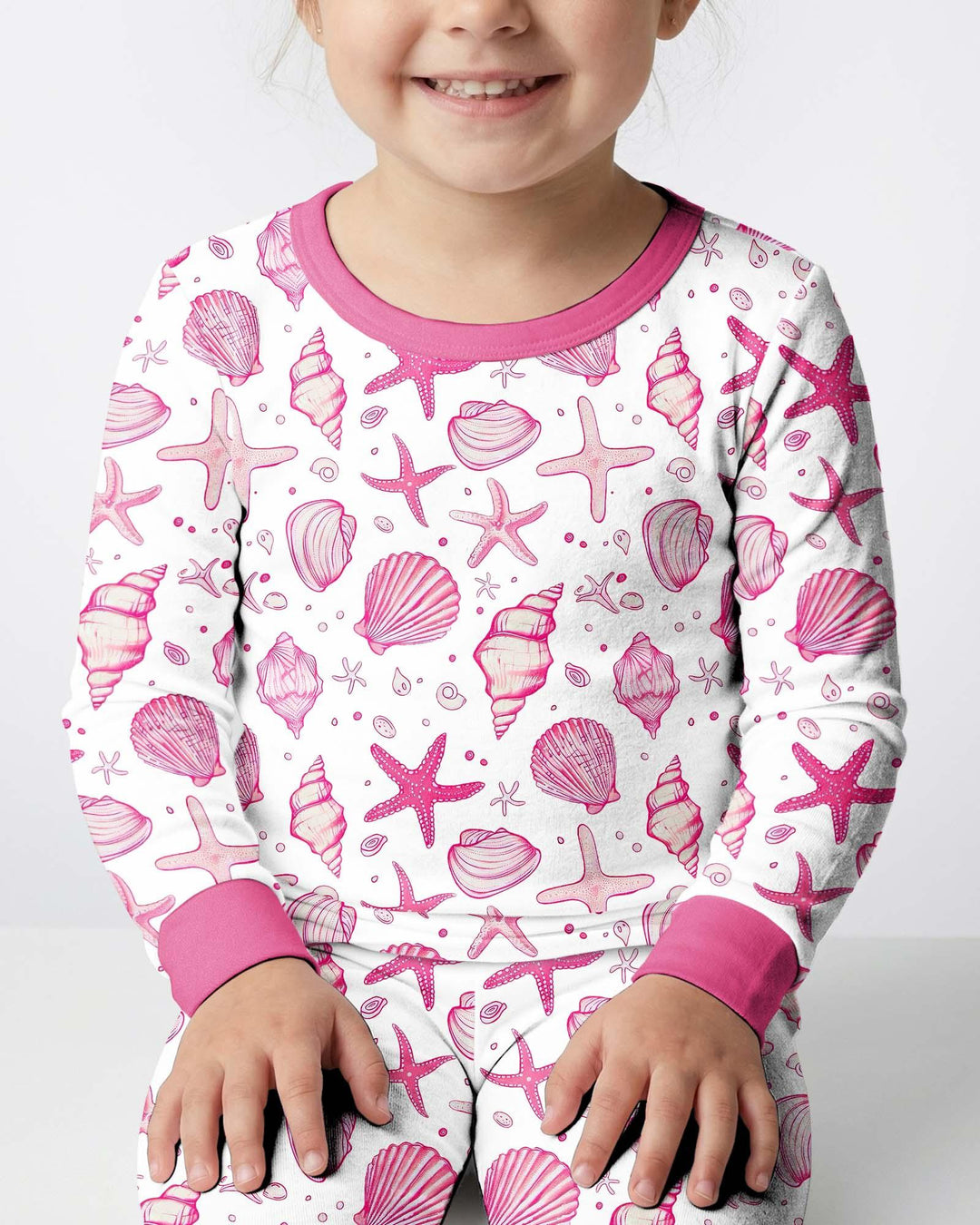 Coastal Charm Family Matching Bamboo Two Piece Long Sleeve Pajama Set