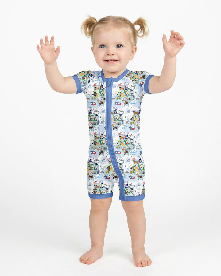 Texas Map Family Matching Bamboo Shorty Zippy
