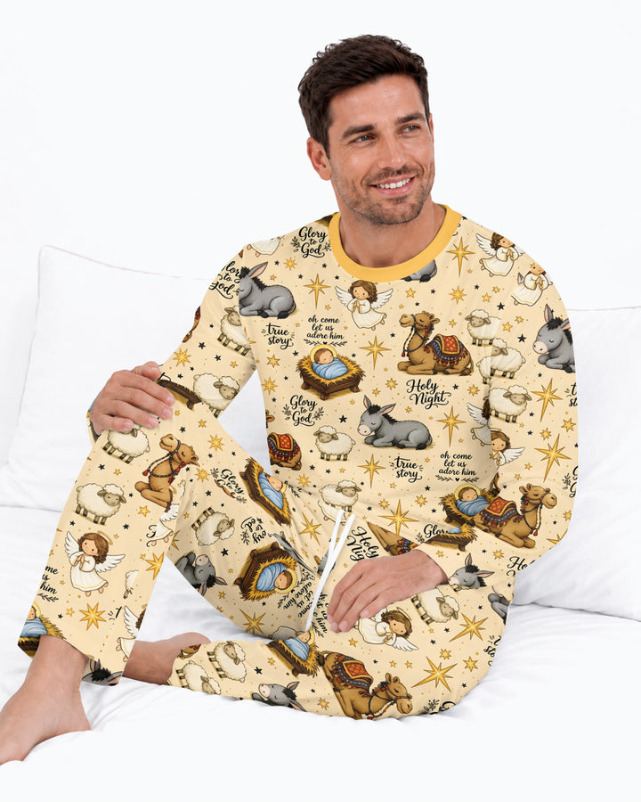 Nativity Christmas Holy Night Bamboo Men's Pajama Set