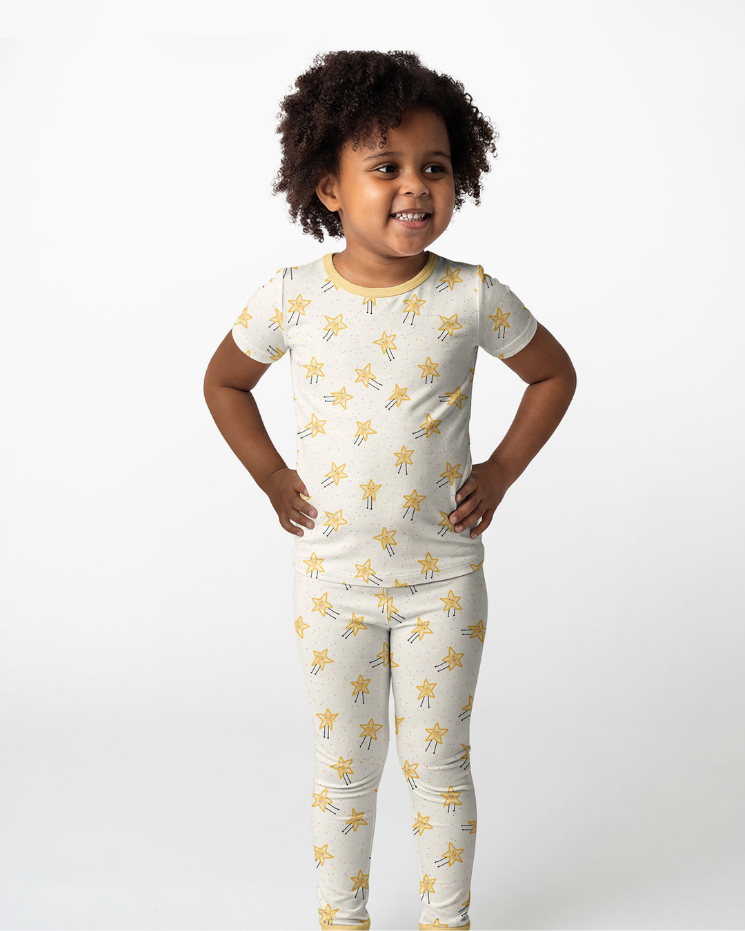 Happy Little Stars Family Matching Bamboo Two Piece Short Sleeve Pajama Set