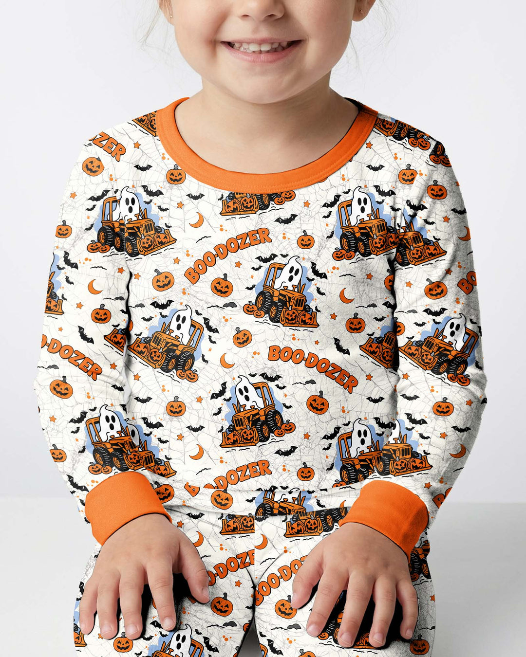 Boo-dozer Halloween Bamboo Two Piece Long Sleeve Pajama Set