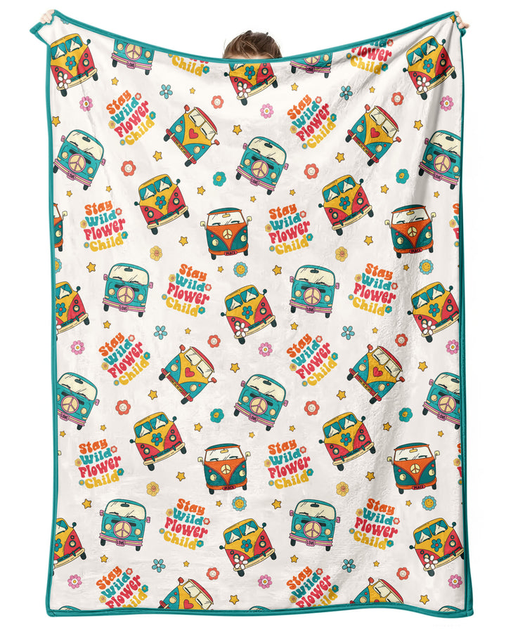 Stay Wild Flower Child Bamboo Blanket