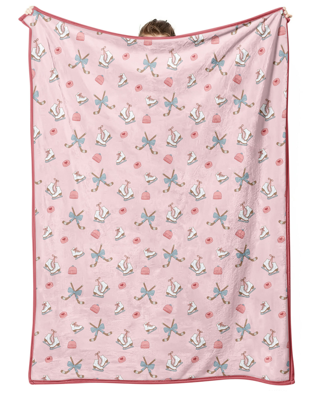 Girly Hockey Pink Bamboo Blanket