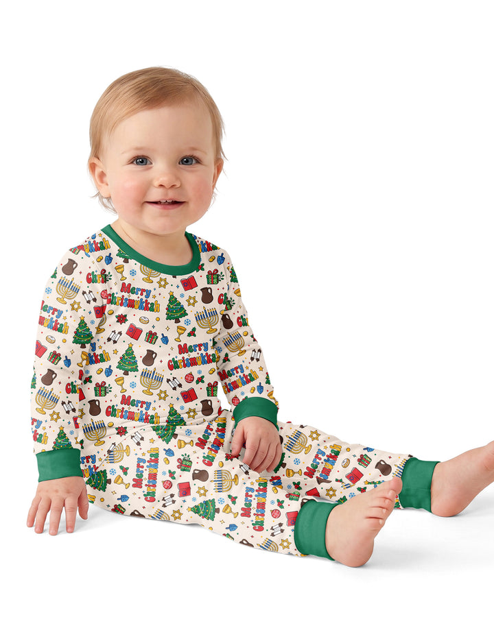 Merry Chrismukkah Bamboo Two Piece Long Sleeve Pajama Set