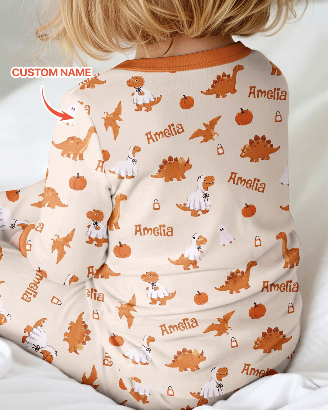 Custom Name Spooky Dinosaur Halloween - Personalized Bamboo Convertible Zippy