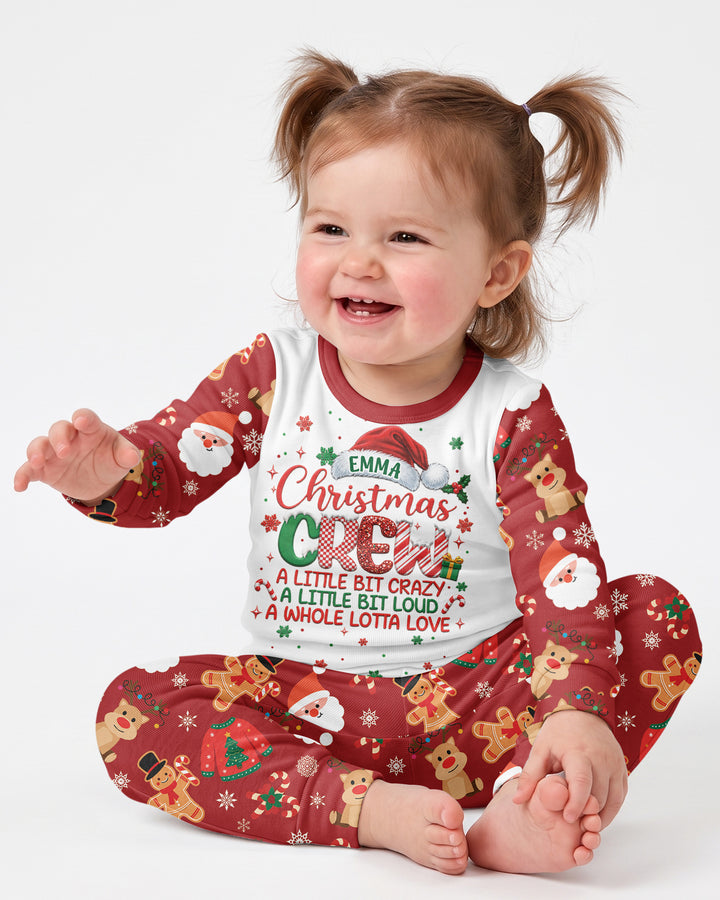 Personalized Christmas Crew Family Matching Bamboo Two Piece Long Sleeve Pajama Set