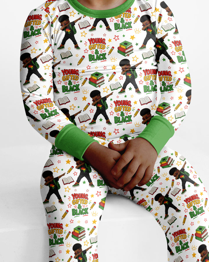 Black Boy Young Gifted & Black Bamboo Two Piece Long Sleeve Pajama Set