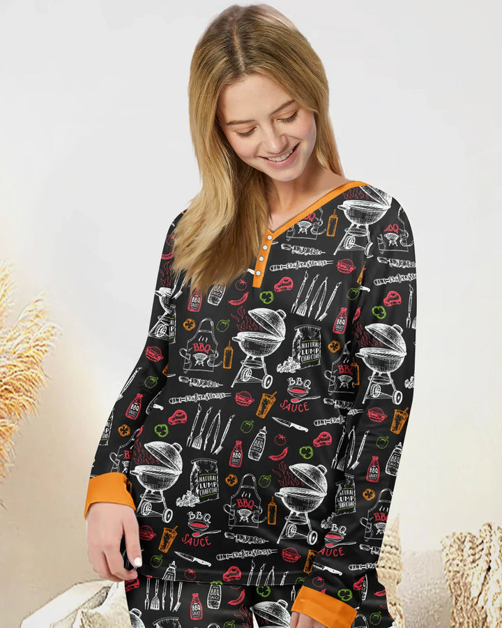 Backyard BBQ Party Family Matching Bamboo Women Pajama Set