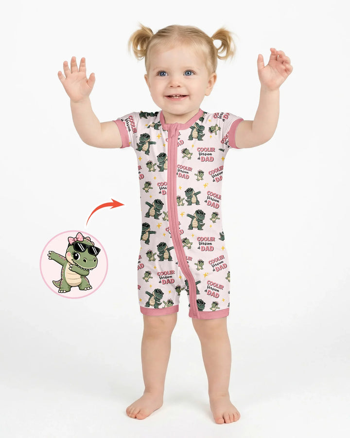 Cool Dino Daddy & Me Matching Bamboo Shorty Zippy