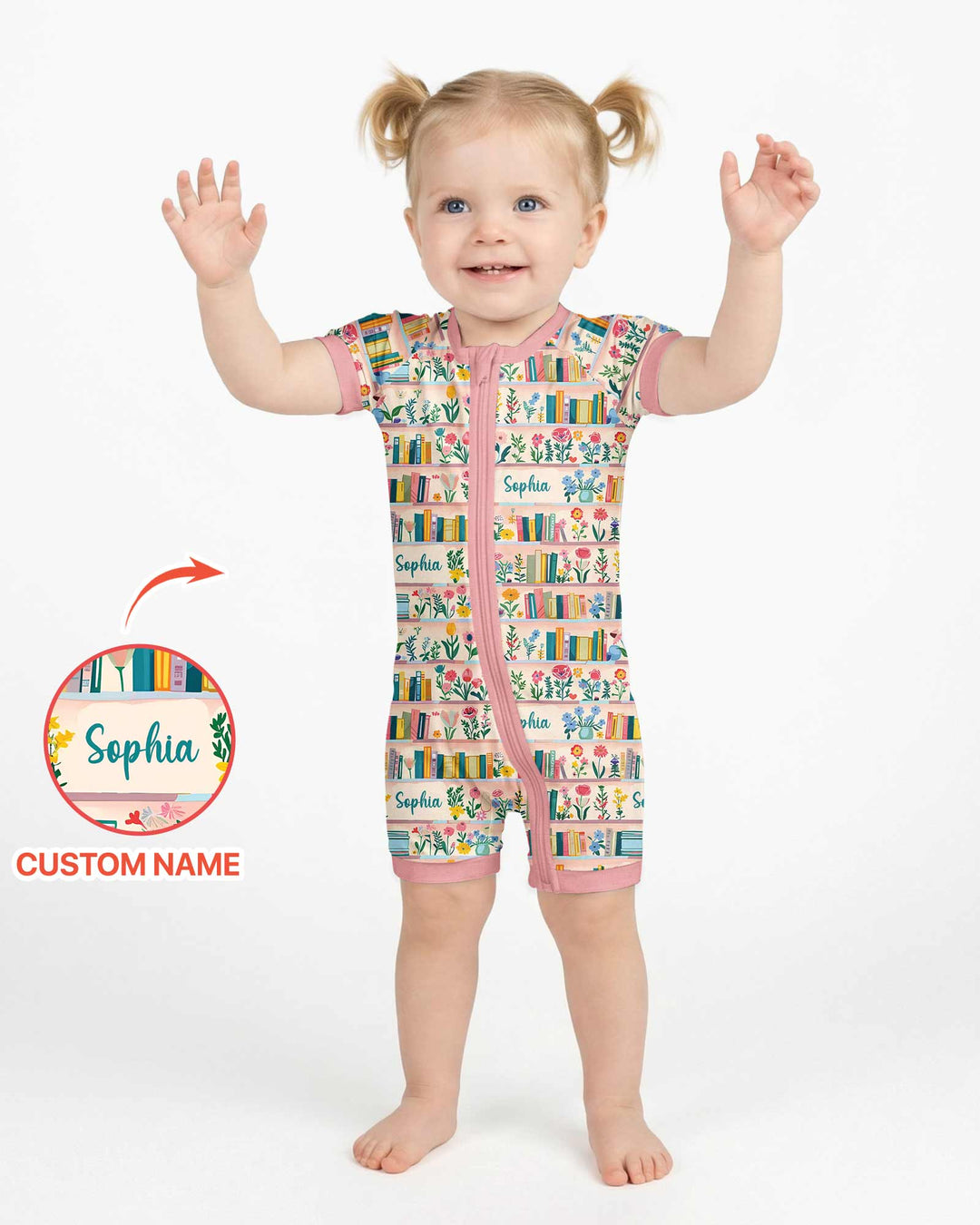 Personalized Book Lover Bamboo Shorty Zippy