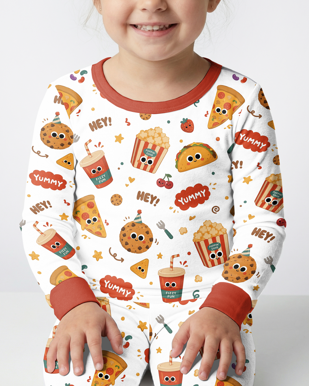 Happy Snack Bamboo Two Piece Long Sleeve Pajama Set