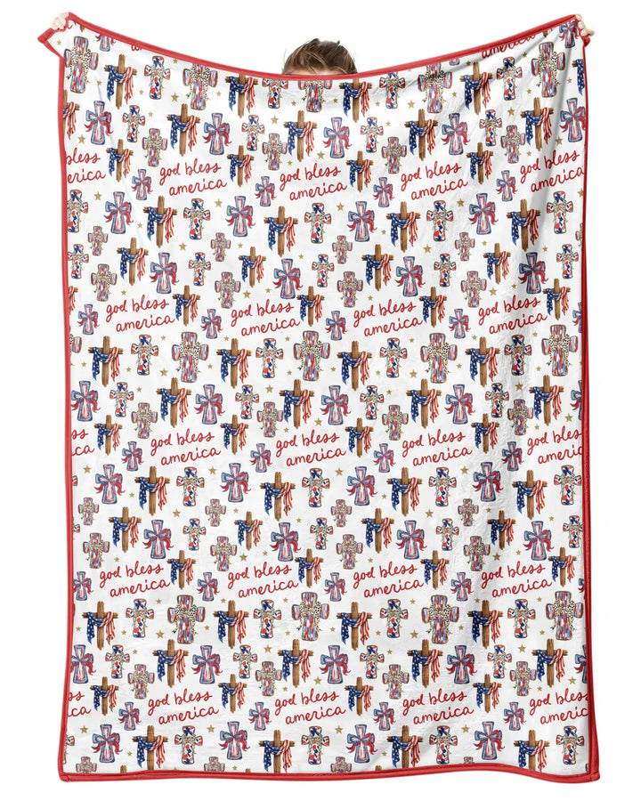 God Bless America Family Matching Bamboo Blanket