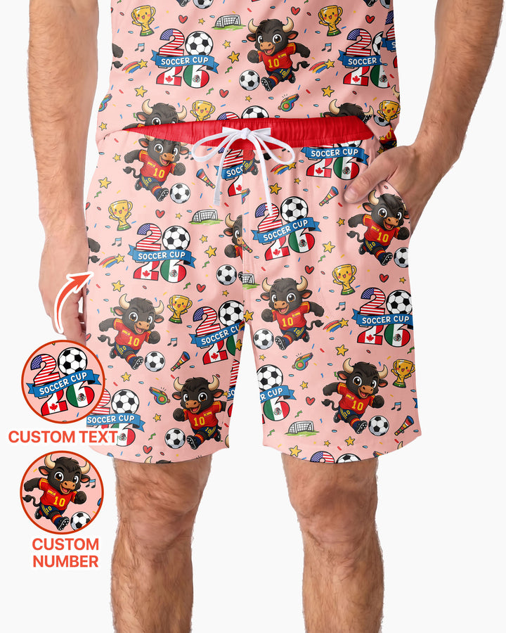 We Are The Champions Soccer Cup 2026 Bamboo Men Short Sleeve Short Pajama Set