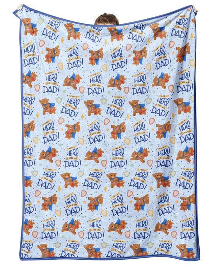 I Have A Hero Daddy & Me Matching Bamboo Blanket