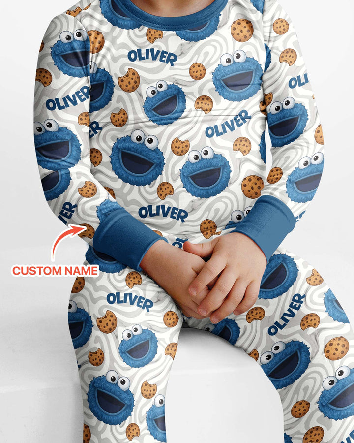 Funny Baby Cookie Bamboo Two Piece Long Sleeve Pajama Set