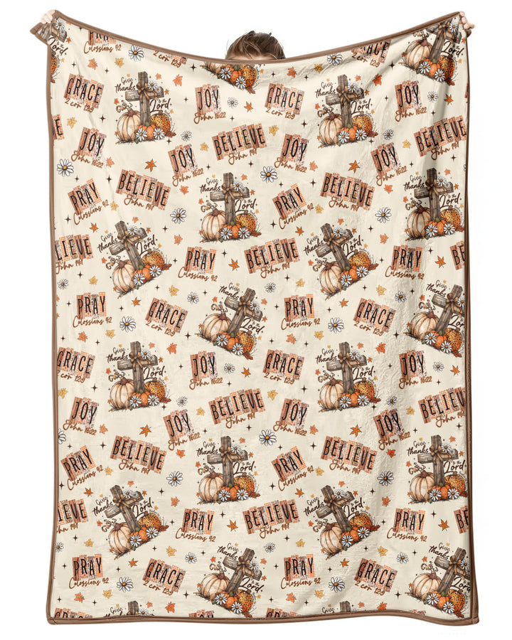 Floral Fall Give Thanks To The Lord Bamboo Blanket