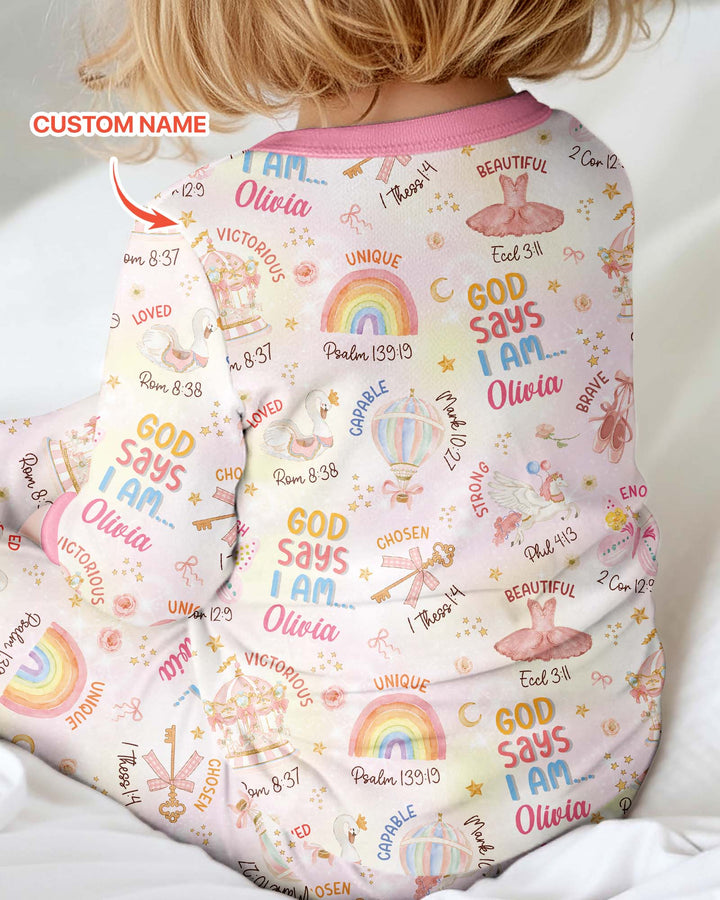 God Says I Am- Ballerina Custom Name Bamboo Convertible Zippy