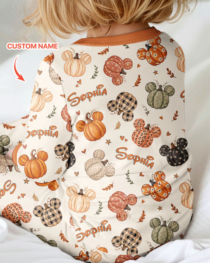 Custom Name Preppy Fall Mouse Bamboo Convertible Zippy