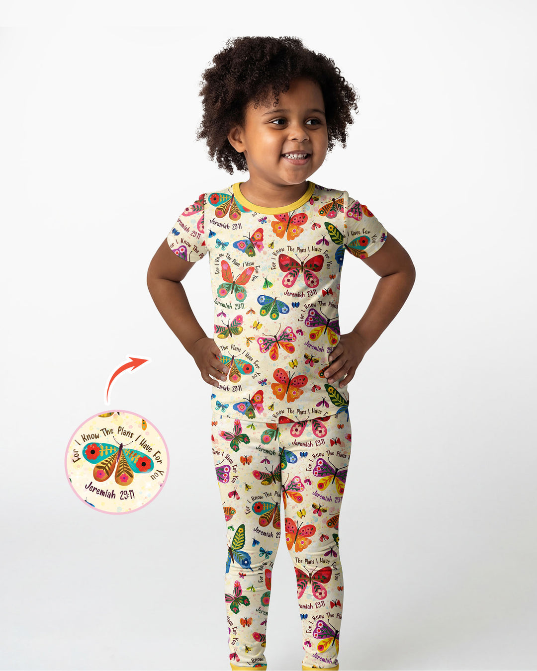 For I Know The Plans I Have For You Bamboo Two Piece Short Sleeve Pajama Set