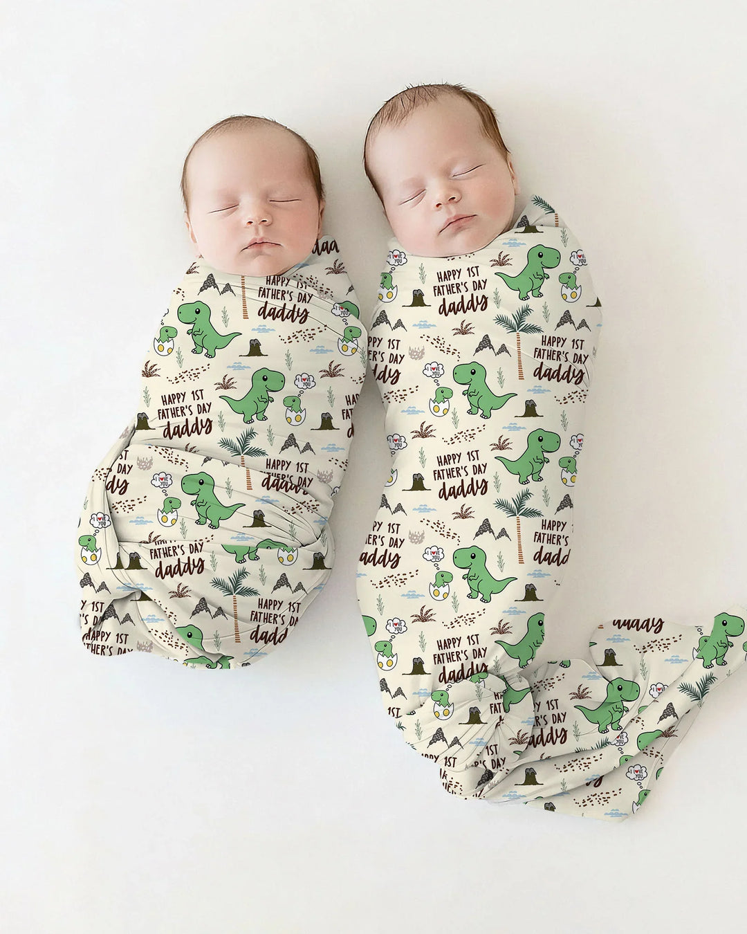 First Father's Day Daddysaurus swaddle blanket