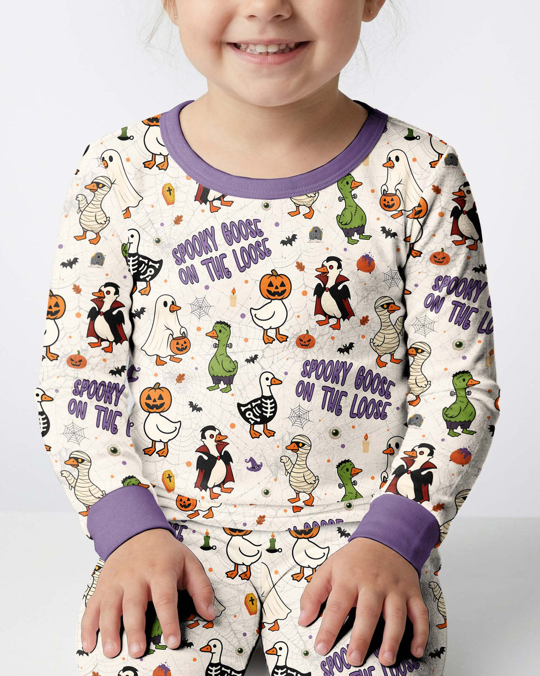 Spooky Goose on the Loose Bamboo Two Piece Long Sleeve Pajama Set