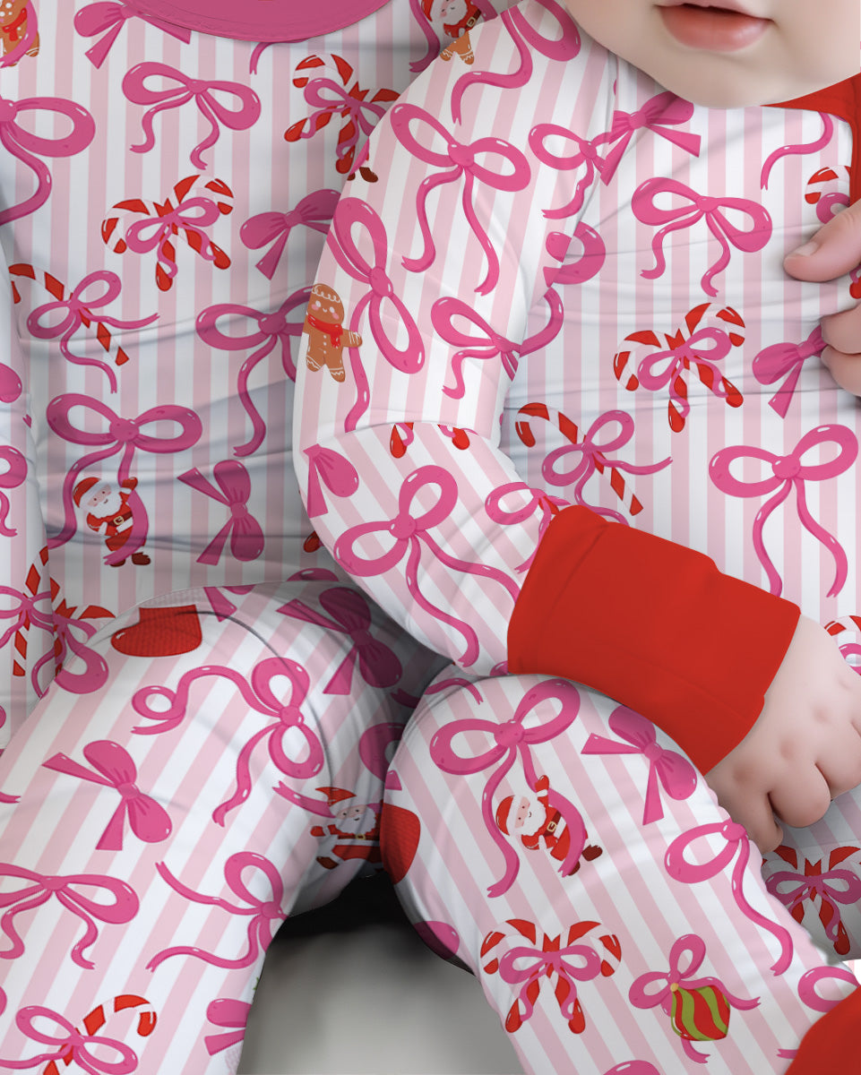Pink Bow Christmas Magic Bamboo Convertible Zippy