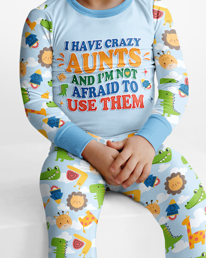 I Have Crazy Aunts Bamboo Two Piece Long Sleeve Pajama Set