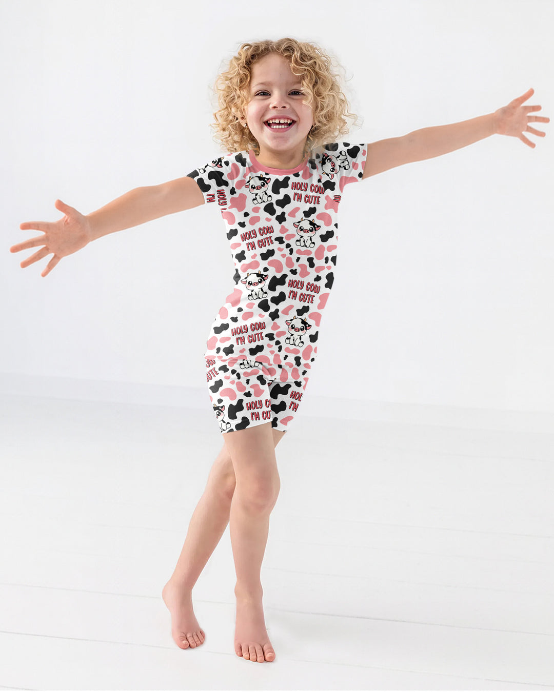 Holy Cow I'm Cute Bamboo Two Piece Short Sleeve Shorts Pajama Set