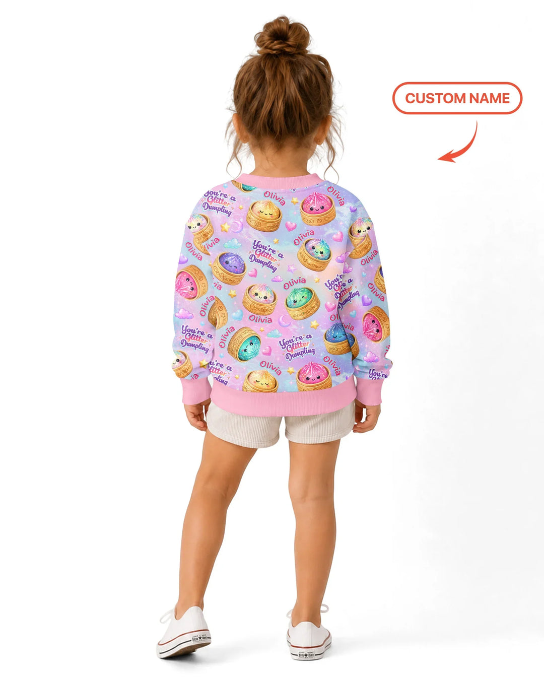 Custom Name You're A Glitter Dumpling Bamboo Crewneck Sweatshirt