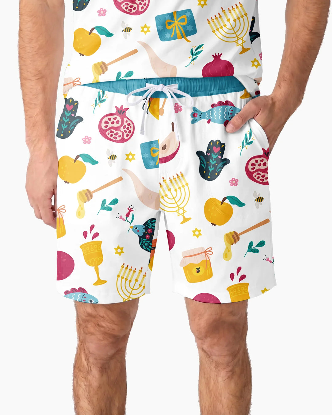 Shanah Tovah Party Men Short Sleeve Short Pajama Set