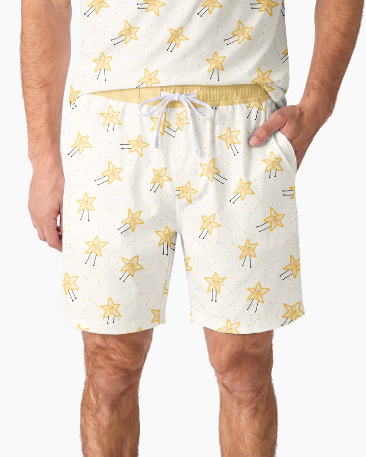 Happy Little Stars Family Matching Bamboo Men Short Sleeve Short Pajama Set