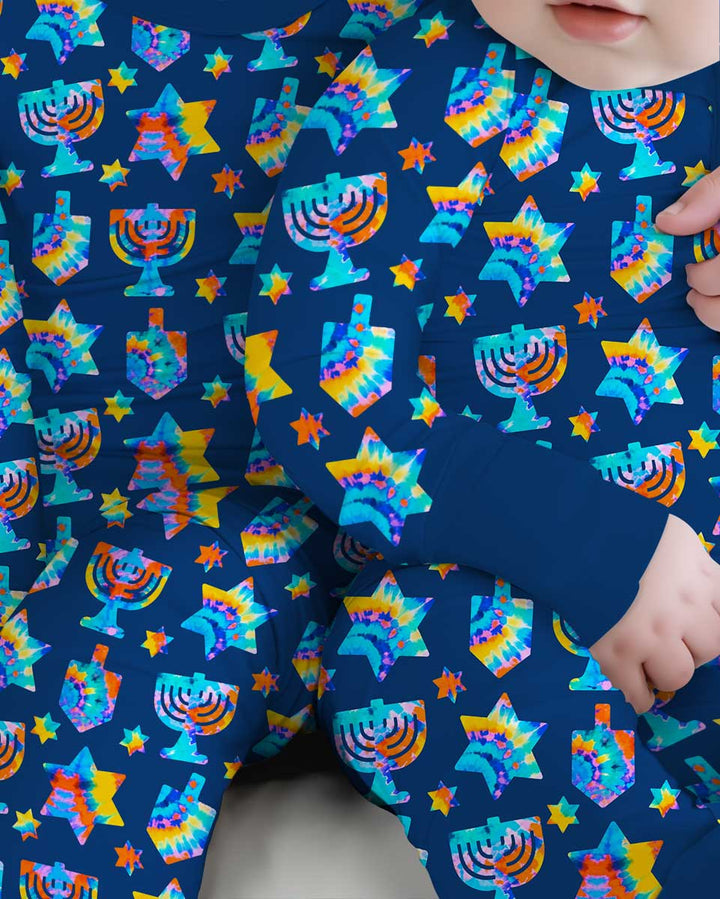 Hanukkah Tie Dye Matching Family Bamboo Convertible Zippy
