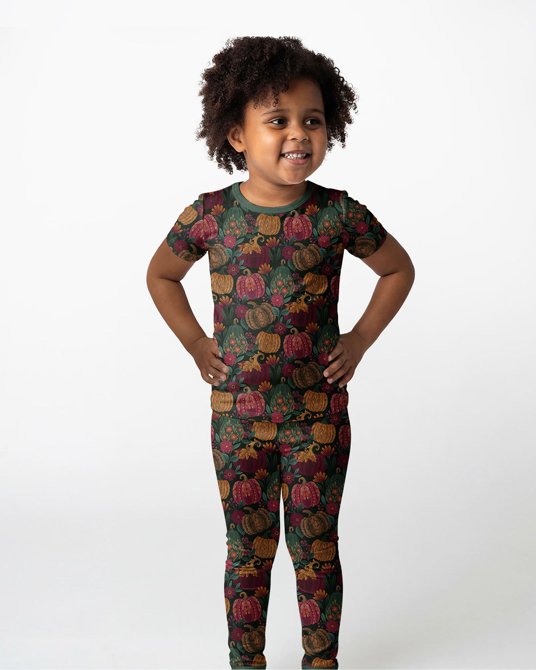 Velvet Pumpkins Bamboo Two Piece Short Sleeve Pajama Set