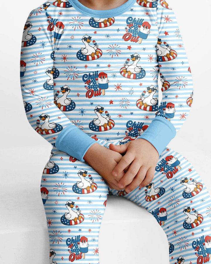Chill the Fourth Out Bamboo Two Piece Long Sleeve Pajama Set