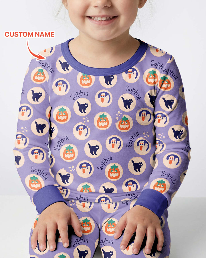 Boo Crew Custom Name Bamboo Two Piece Long Sleeve Pajama Set