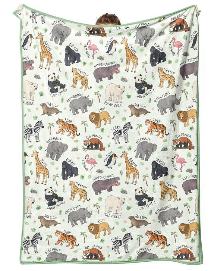 Safari Animals Bamboo Blanket