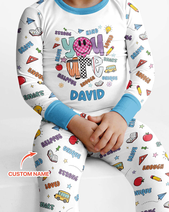 Custom Name You Are Everything Bamboo Two Piece Long Sleeve Pajama Set