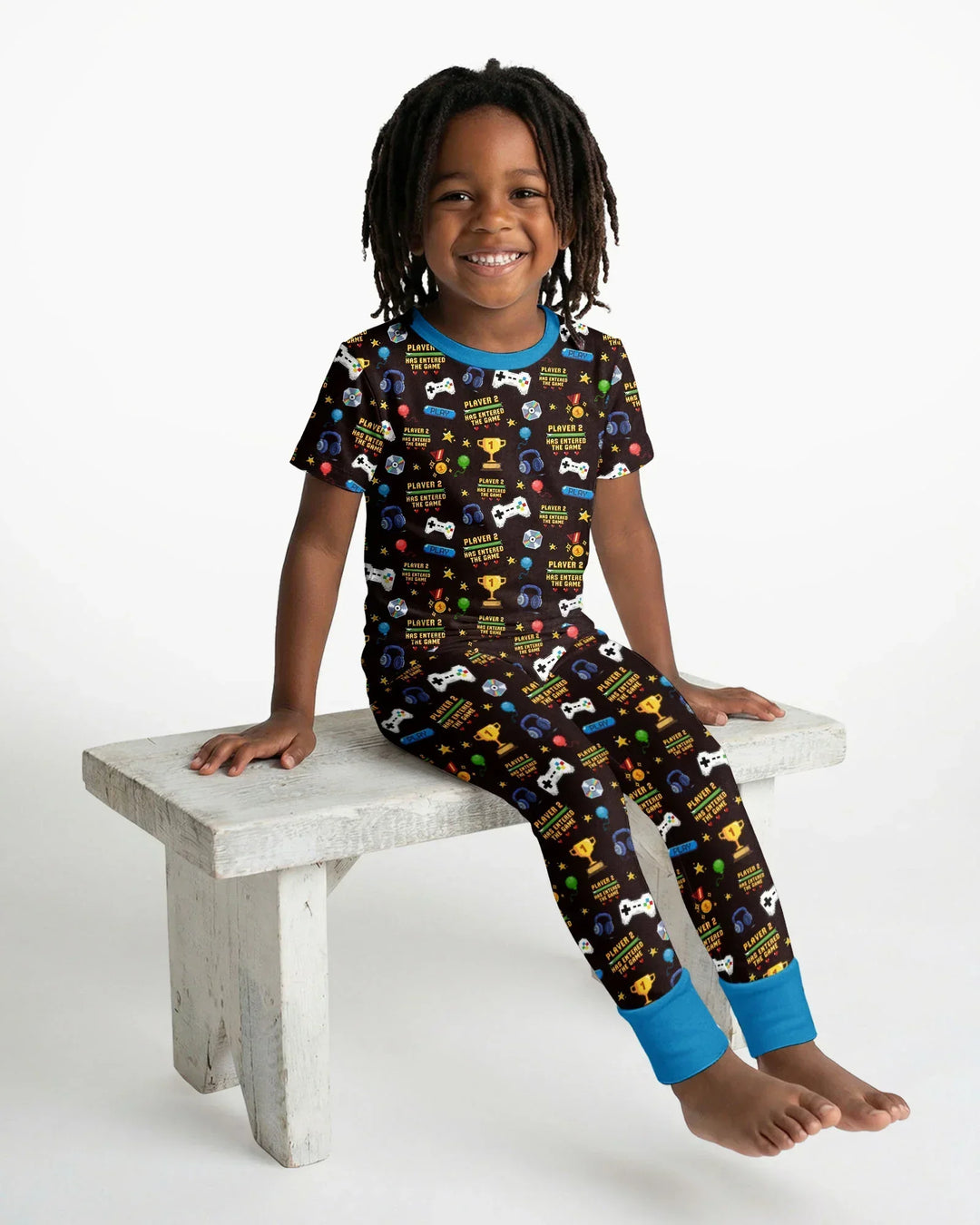 Leveled Up Daddy & Me Matching Bamboo Two Piece Short Sleeve Pajama Set