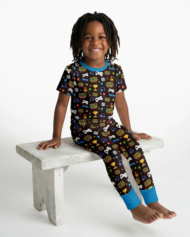 Leveled Up Daddy & Me Matching Bamboo Two Piece Short Sleeve Pajama Set