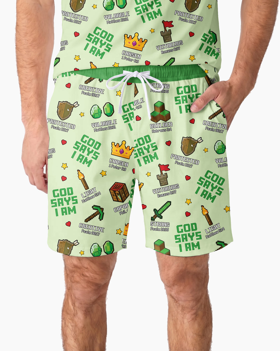 Christian Gamer Bamboo Men Short Sleeve Short Pajama Set