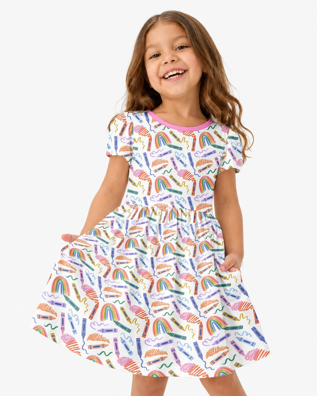 Crayon Chaos Bamboo Twirl Dress