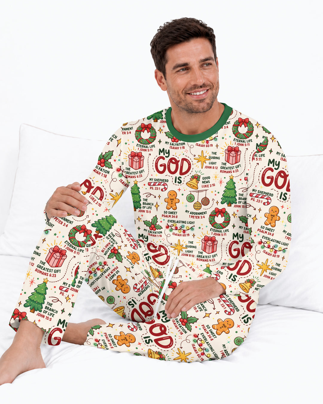 Christmas My God Is Bamboo Men's Pajama Set