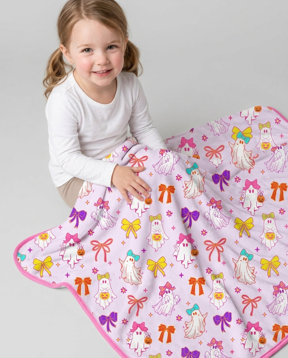 Coquette Ghost & Bow Bamboo Blanket