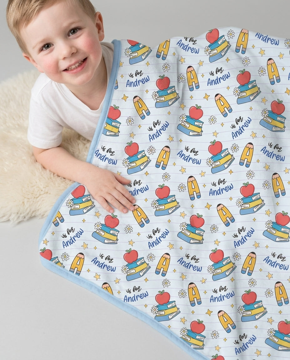 First Day of School Bamboo Blanket