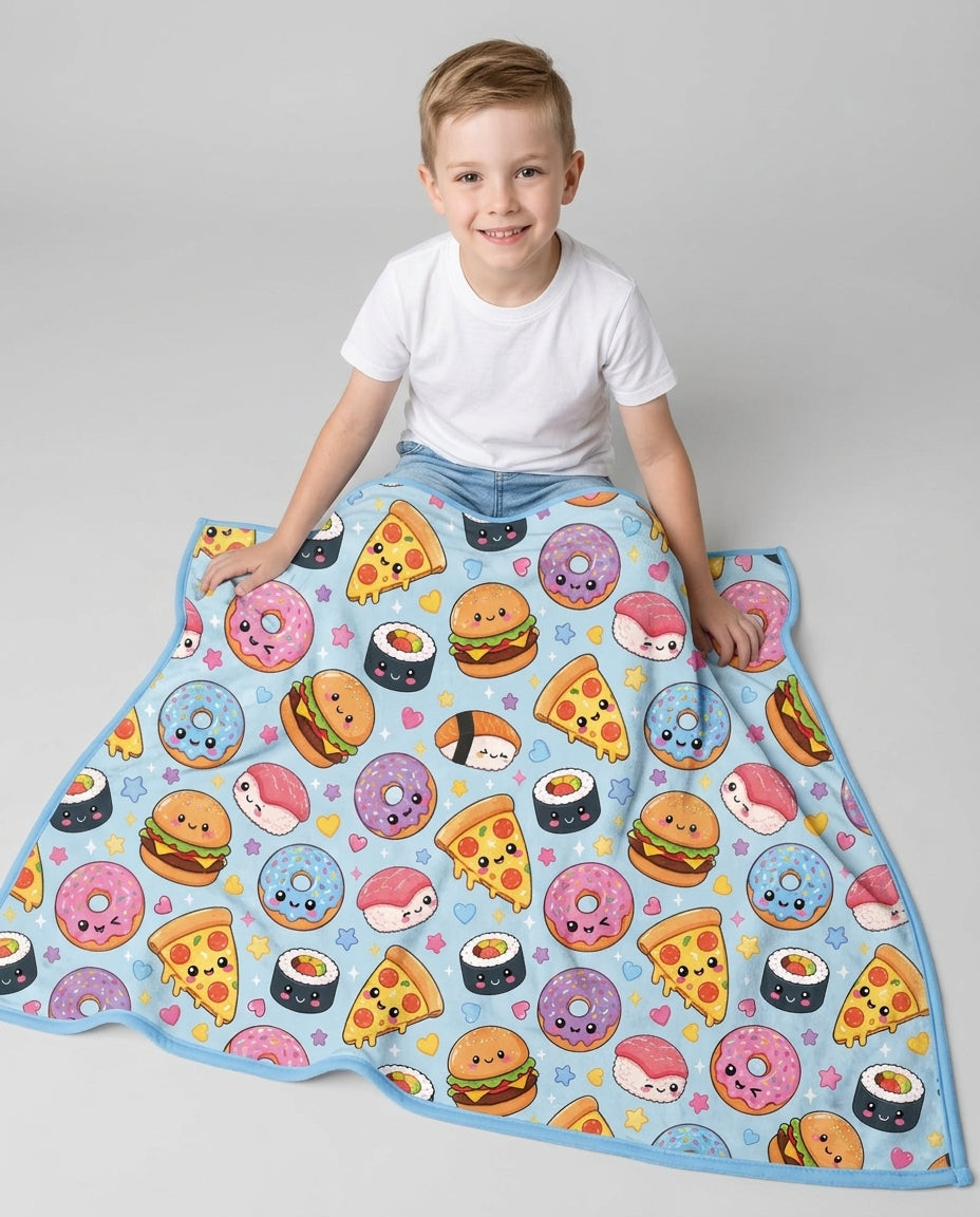 Kawaii Snack Party Bamboo Blanket