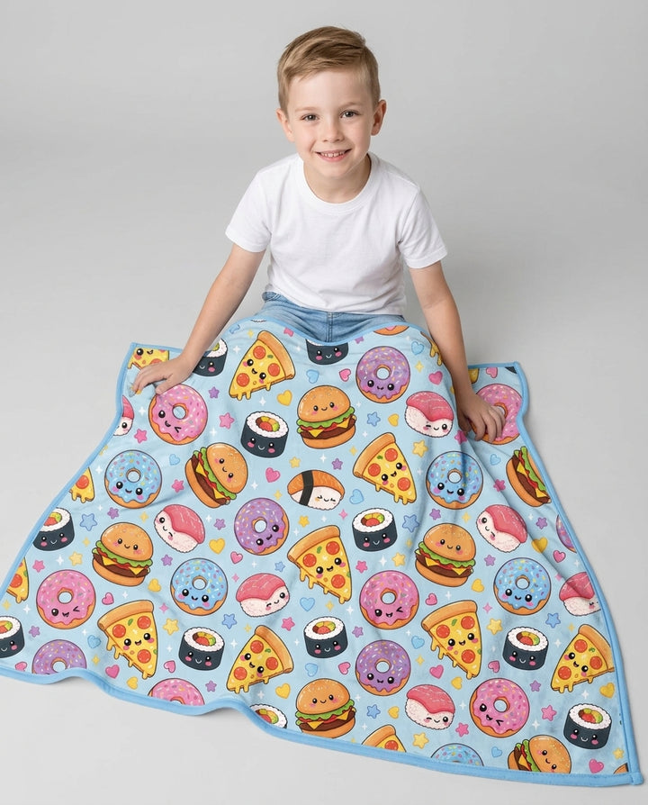 Kawaii Snack Party Bamboo Blanket