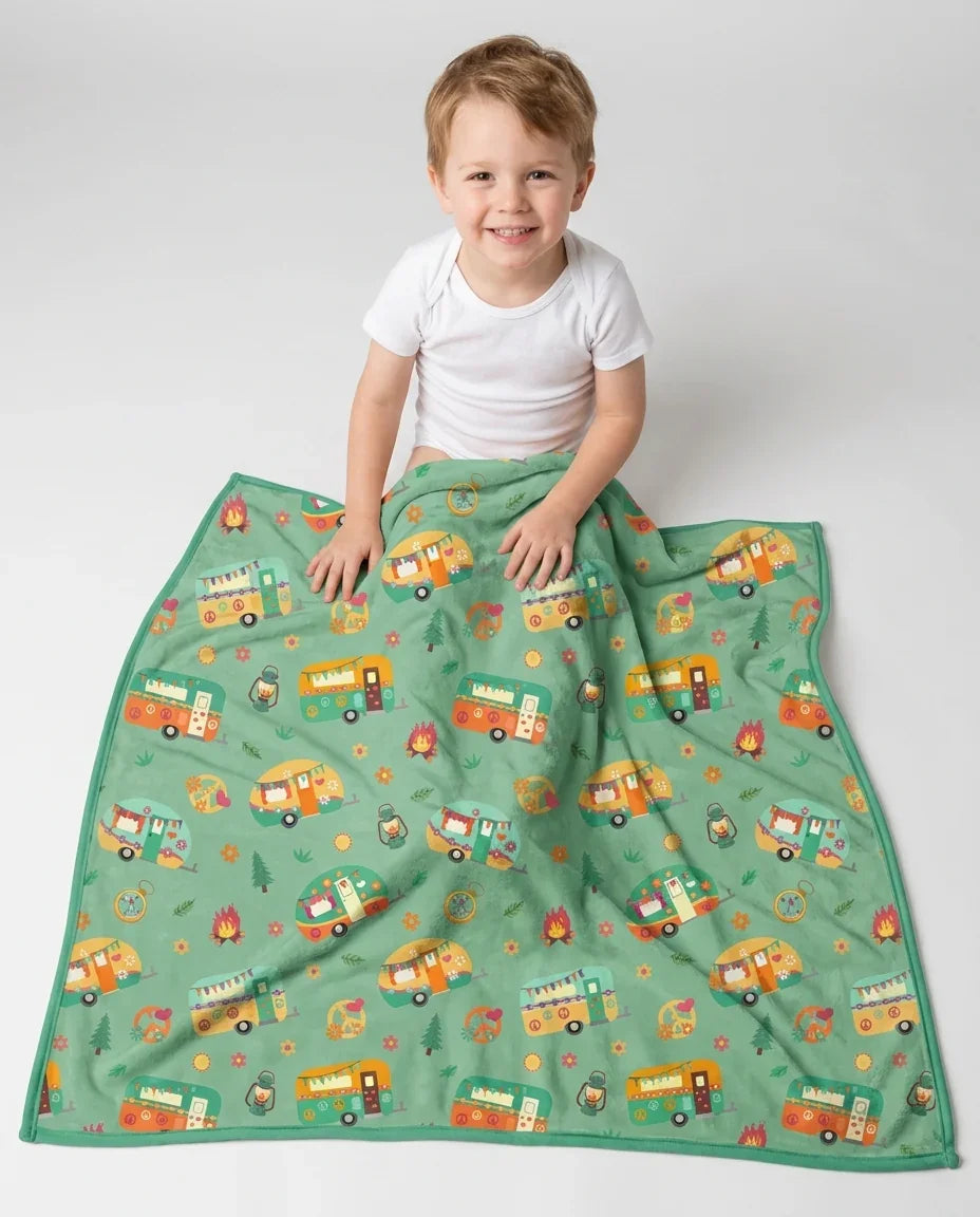 Happy Little Camper Bamboo Blanket